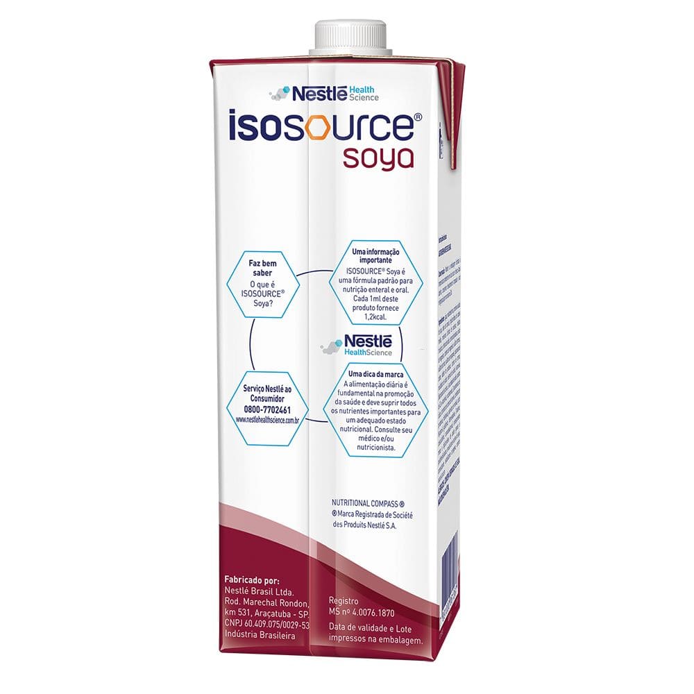 Isosource Nestlé 1.5 Sabor Soja e Baunilha 1000ml - 3 Unidades - Imagem 3
